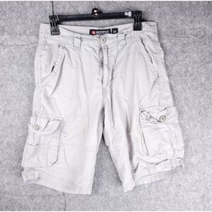 Southpole Cargo Shorts Men's 29 Ripstop 11" Inseam Gray *Stains